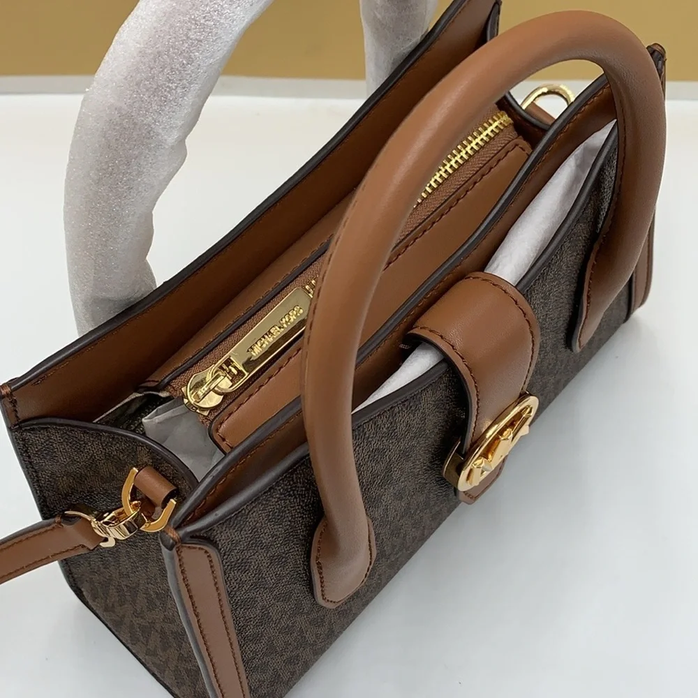 MICHAEL KORS Gabby Small Logo Satchel Crossbody COLOR BROWN NWT